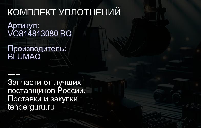 VO814813080 BQ КОМПЛЕКТ УПЛОТНЕНИЙ | купить запчасти